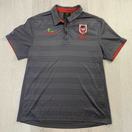 ISC Mens St George Dragons Grey Polo Shirt Size XL