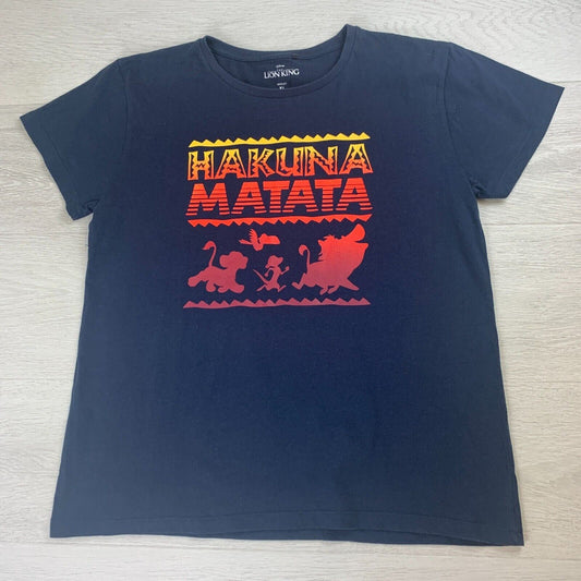 Disney The Lion King Hakuna Matata Mens Blue T-Shirt Size Large