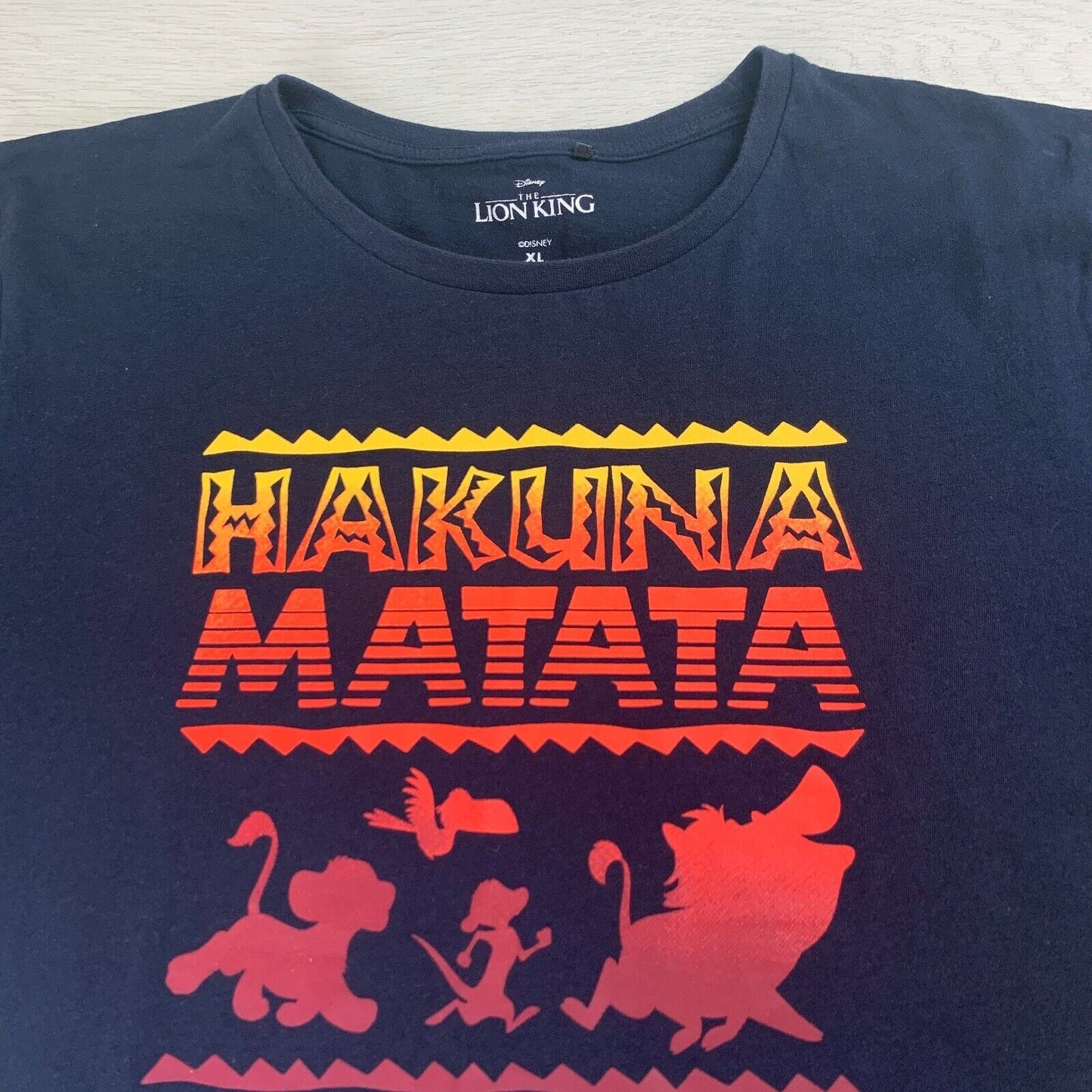 Disney The Lion King Hakuna Matata Mens Blue T-Shirt Size Large