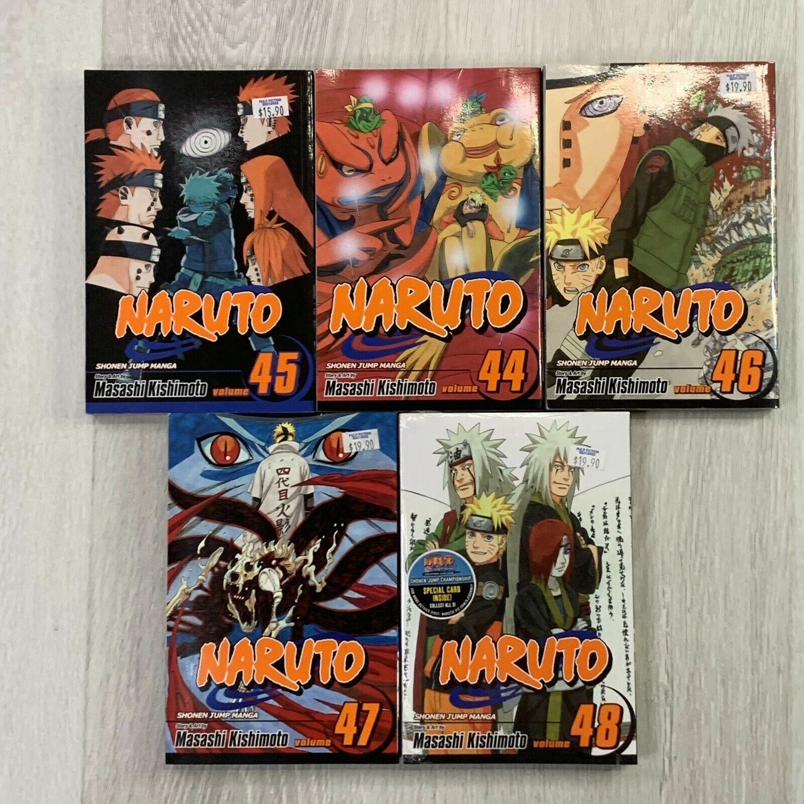 EUC Lot of 14 Naruto store Masasi Kishimoto Shonen Jump Manga Vol. 28-29, 35-45 and 51