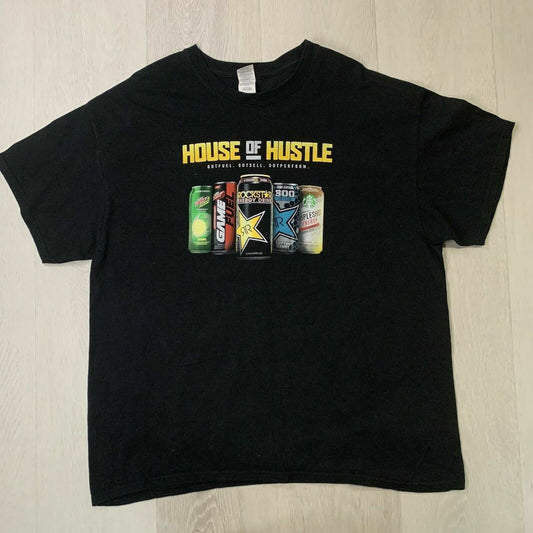 House Of Hustle Black Mens T-Shirt Size XL Caffeine Drinks