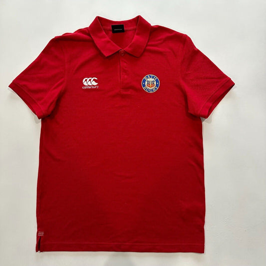 Canterbury Bath Rugby Union Mens Red Polo Shirt Size Medium