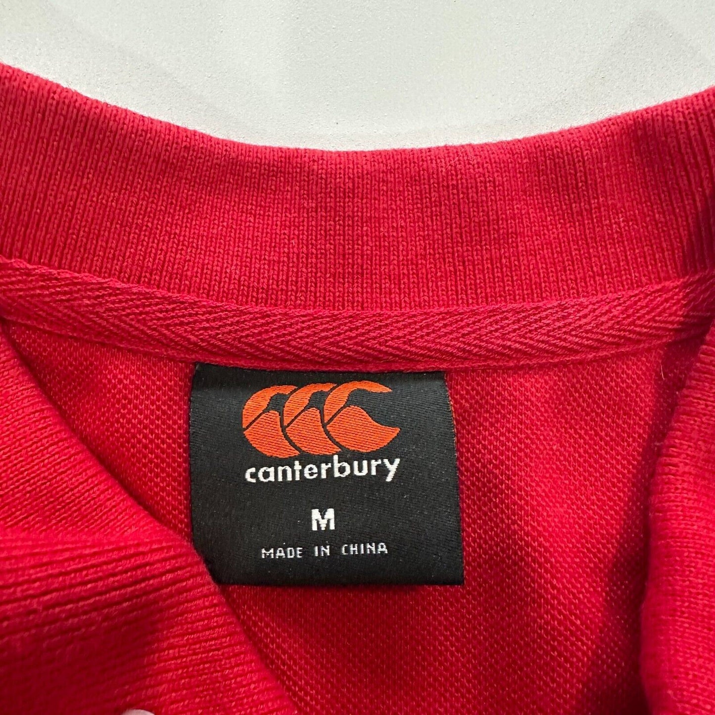 Canterbury Bath Rugby Union Mens Red Polo Shirt Size Medium