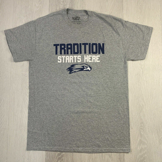 Skyview Hawks Tradition Starts Here Grey Mens T-Shirt Size M