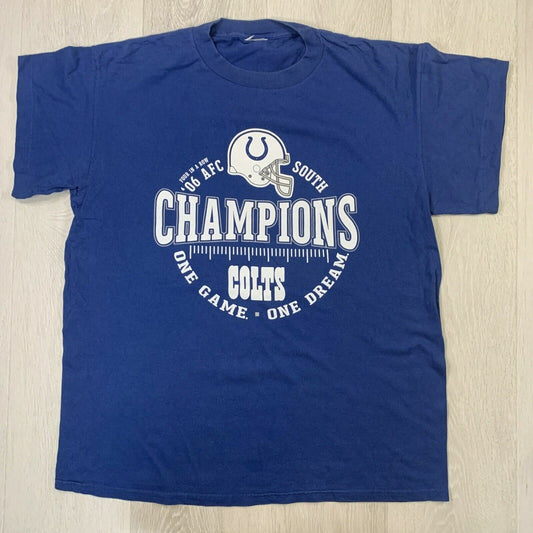 Indianapolis Colts AFC South Champion 06 Mens Blue T-Shirt Size L/XL Approx