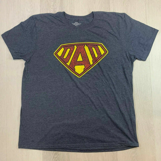 Super Dad Superman Dad Mens Grey T-Shirt Size XL