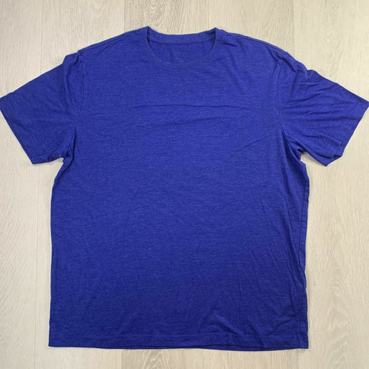 Nautica Mens Blue T-shirt Embroidered Logo Size Large