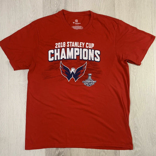 Fanatics NHL Washington Capitals 2018 Stanley Cup Champions Mens Large T-Shirt