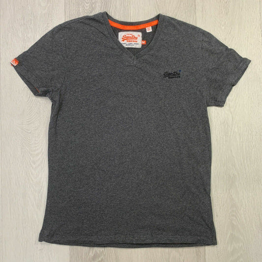 SuperDry Orange Label Mens Grey T-Shirt Size M (measures smaller)