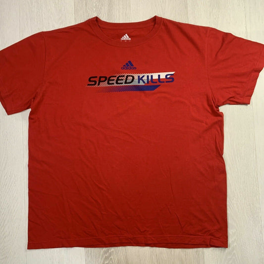 adidas Speed Kills Mens Red T-Shirt Size XL