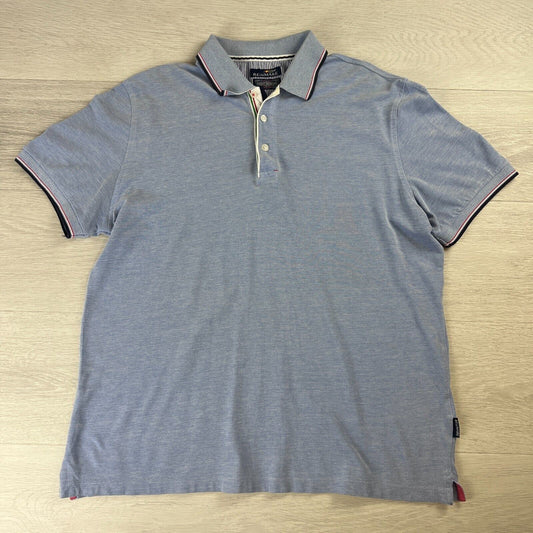 Re Del Mare Mens Blue Polo Shirt Size XL