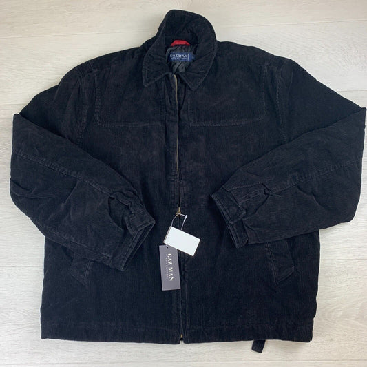 Gazman Mens Black Corduroy Bomber Jacket Size Large (New)