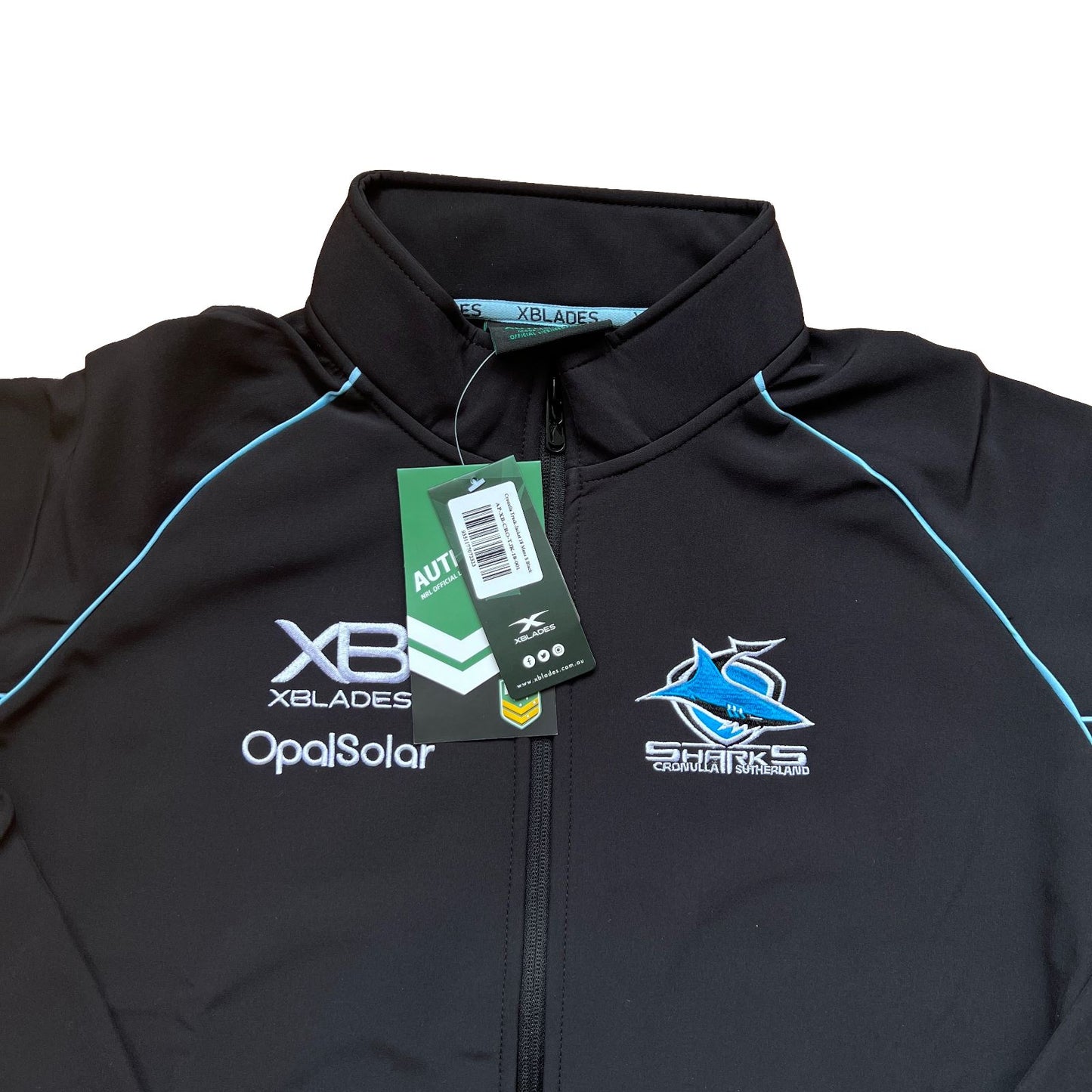 XBlades Cronulla Sharks NRL Black Mens Track Jacket Size Small (New)