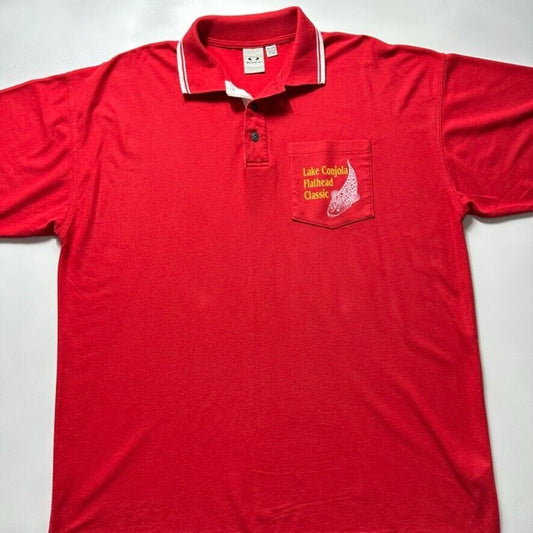 Lake Conjola Flathead Classic Mens Red Polo Shirt Size 2XL