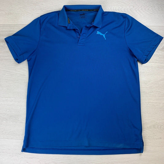 Puma Mens Blue Polo Shirt Size Large