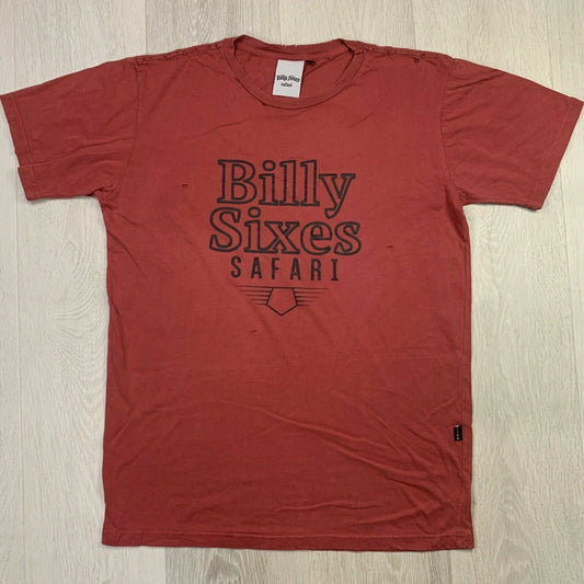 Billy Sixes Safari Distressed Mens Red T-shirt Size Medium