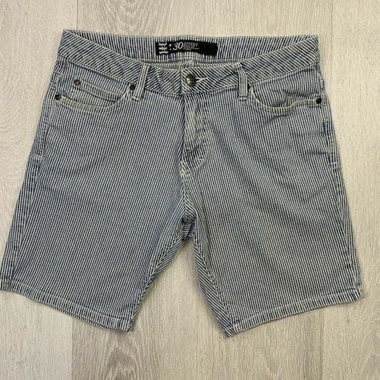 Effekt Striped Grey Denim Shorts Mens Size 30