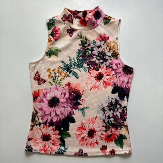 Valley Girl Womens Floral Tank Top Size XS