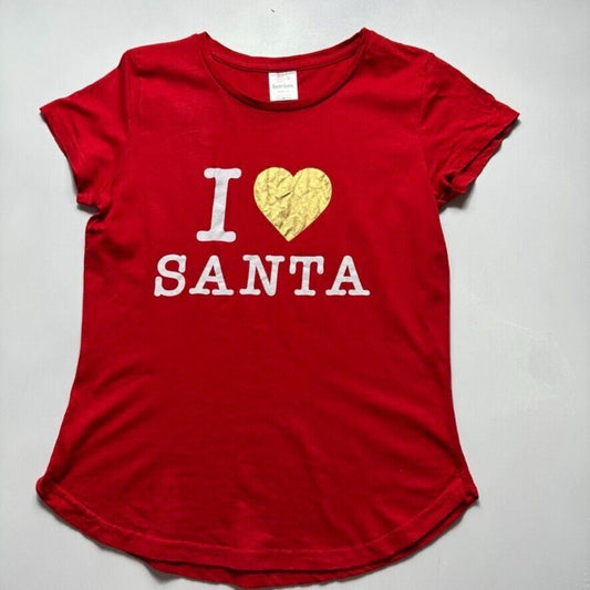 I Love Santa Red Girls T-Shirt Size 14 Years