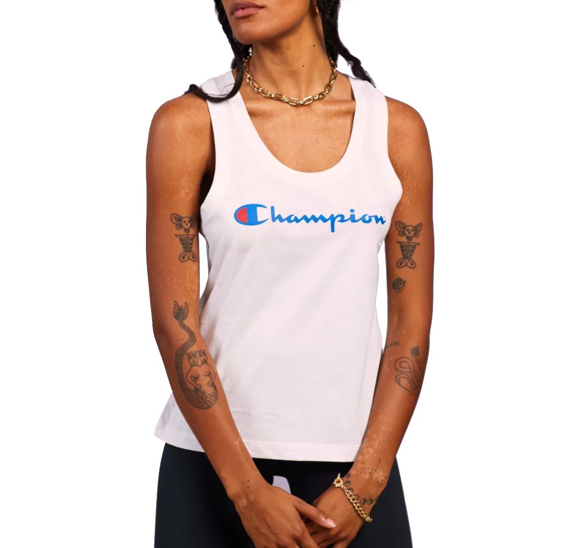 Champion Womens White 100% Cotton Workout Tank Top Size M (New)