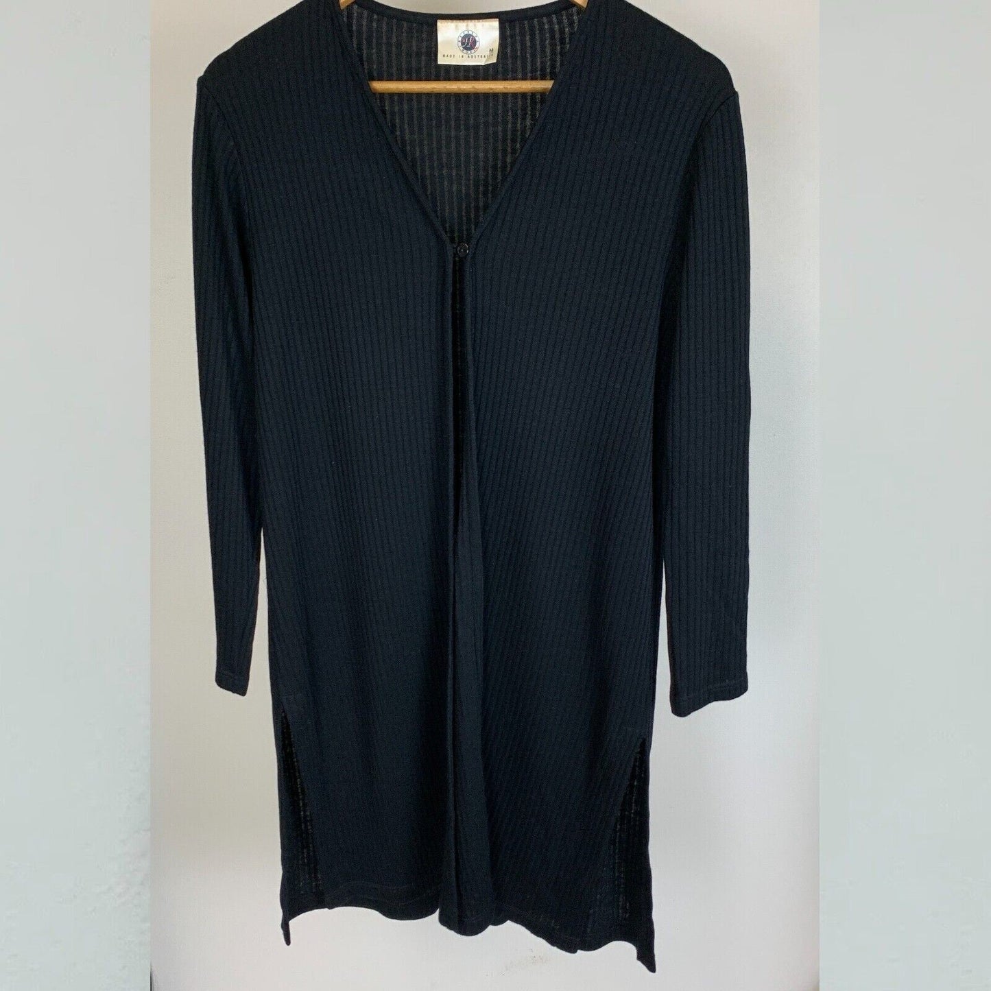 Hedrena Wool Womens Black Long Blouse Size M