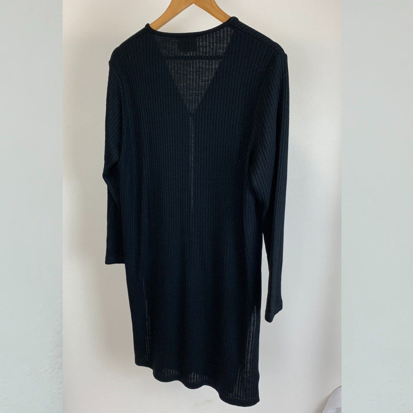 Hedrena Wool Womens Black Long Blouse Size M