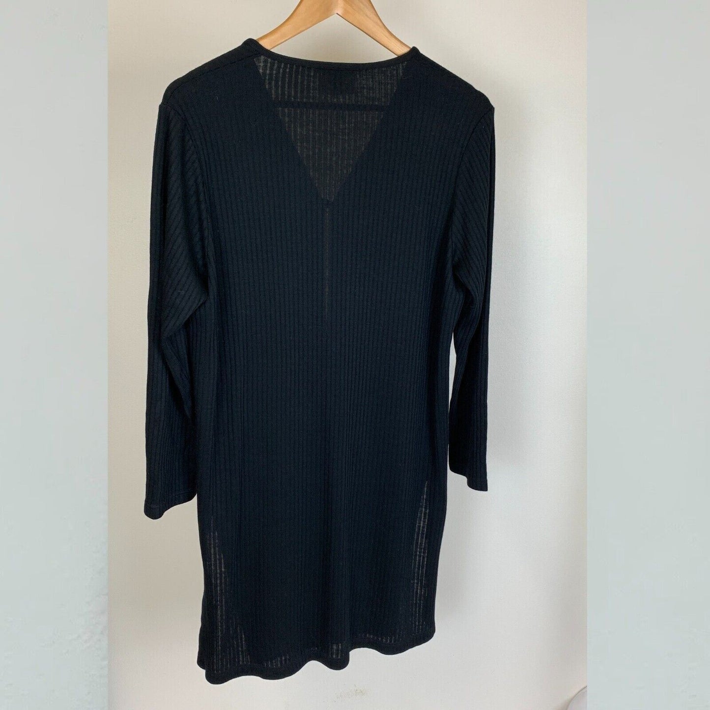 Hedrena Wool Womens Black Long Blouse Size M