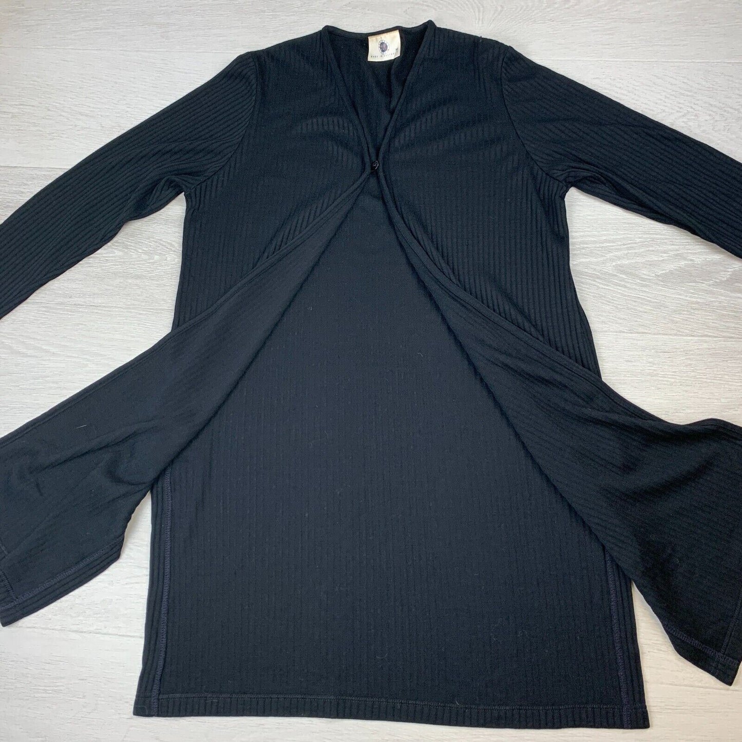 Hedrena Wool Womens Black Long Blouse Size M