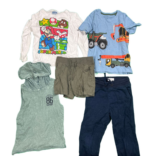 BOYS Size 4 & 5 Years Clothing Bundle (5 Pieces) Inc. Super Mario