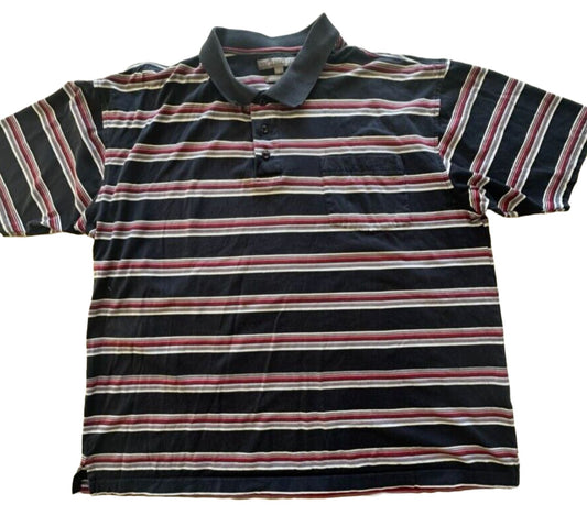 Geoffrey Beene Mens Striped Polo Shirt Size XL