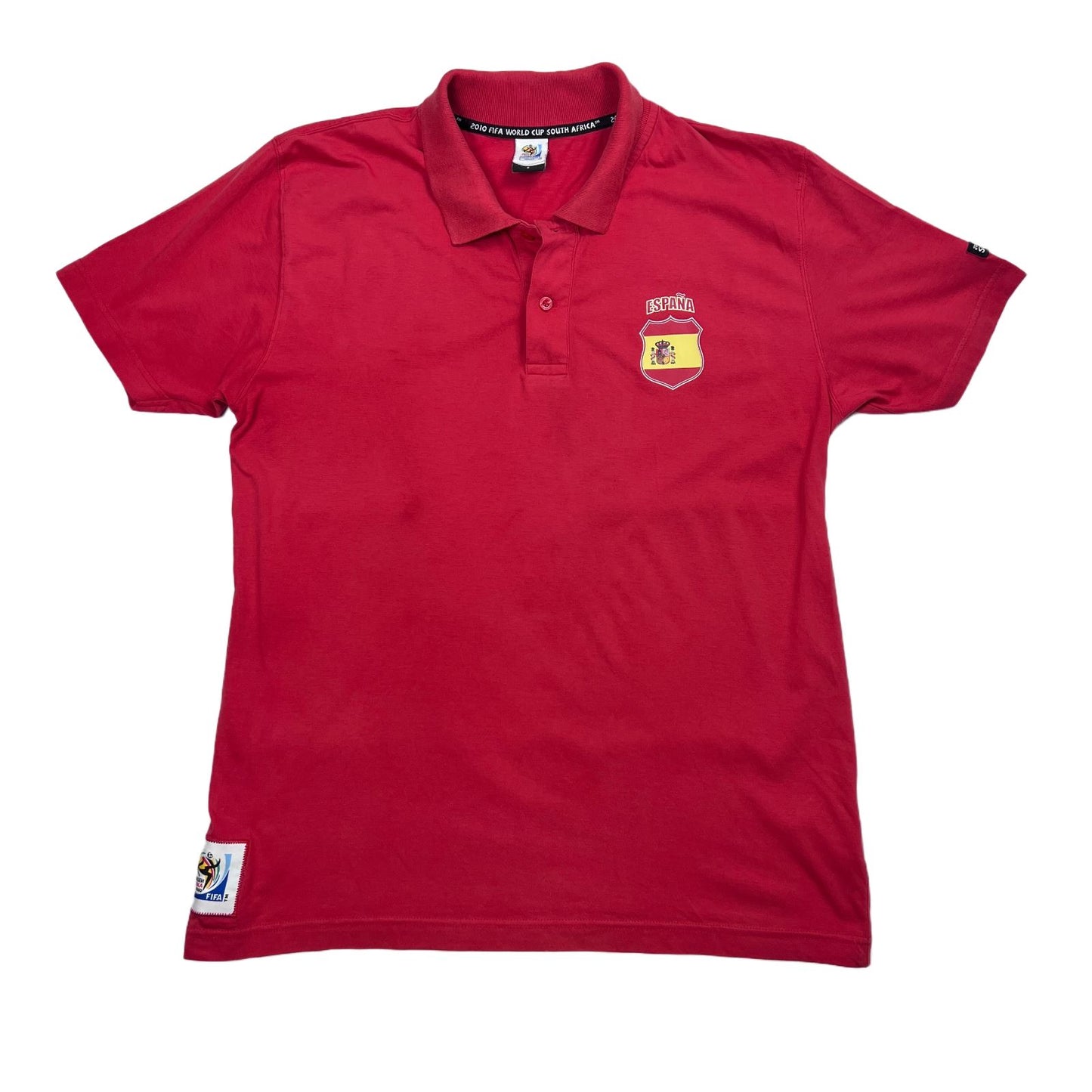 2010 FIFA World Cup South Africa Mens Spain Red Polo Shirt Size M