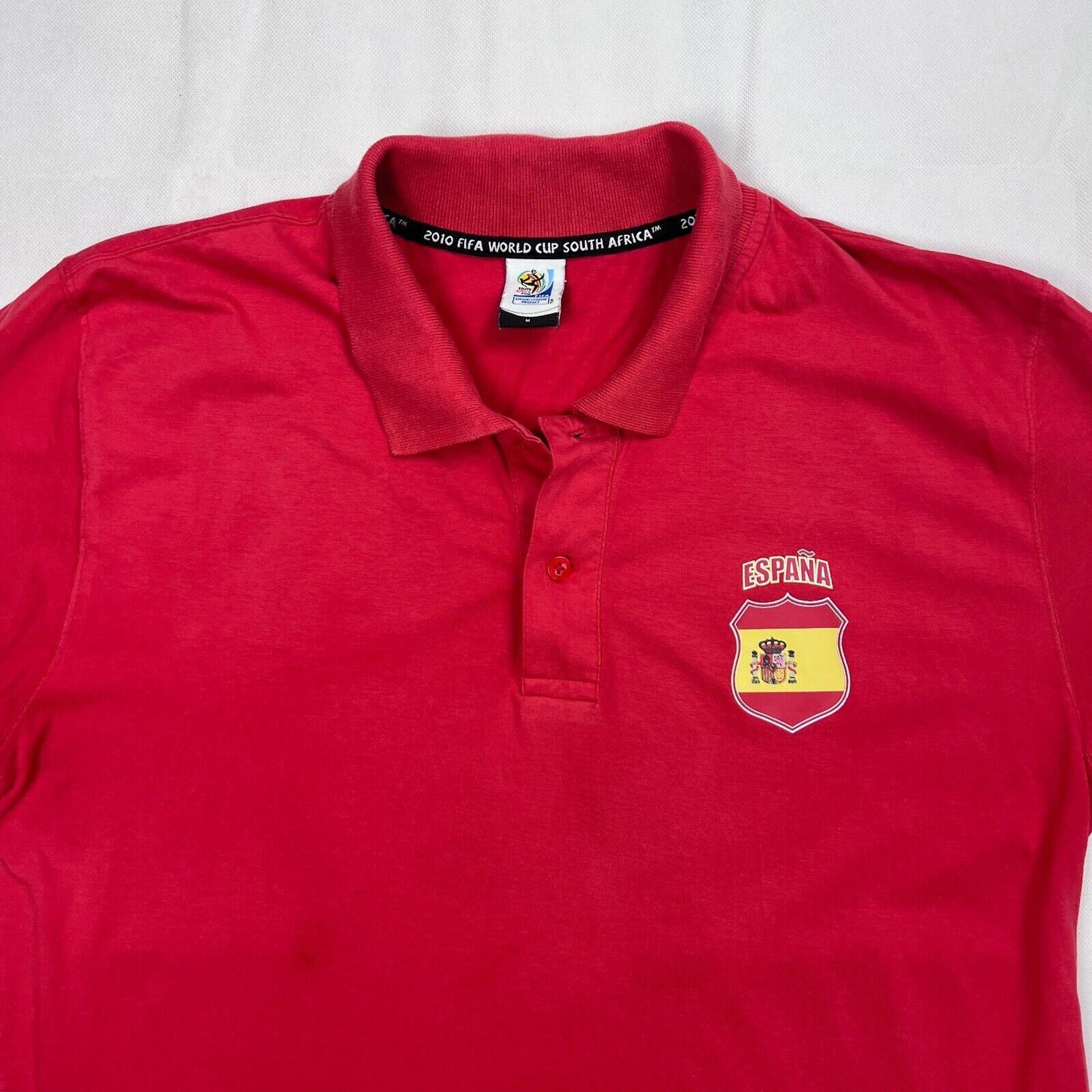 2010 FIFA World Cup South Africa Mens Spain Red Polo Shirt Size M