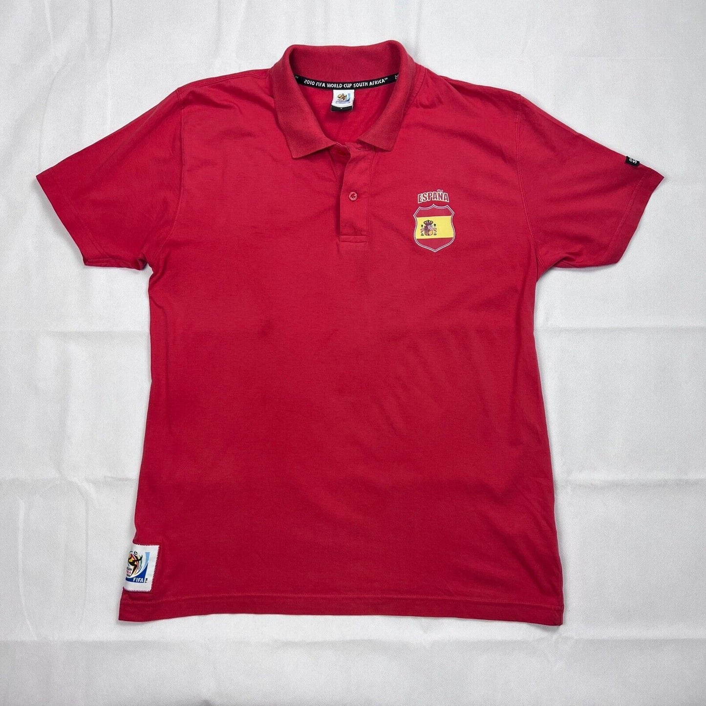 2010 FIFA World Cup South Africa Mens Spain Red Polo Shirt Size M