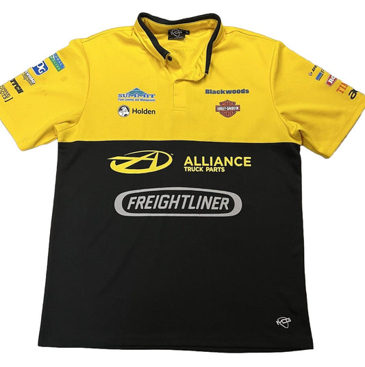 MDG V8 Supercars Mens Yellow Polo Shirt Size Large