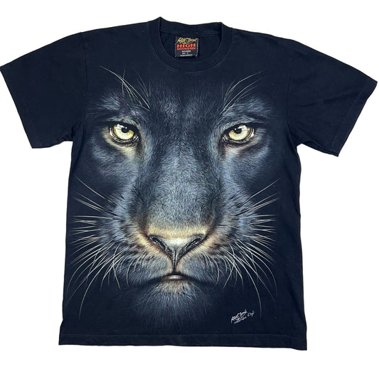 Rock Change High Definition Panther Face Mens Black T-Shirt Size Medium