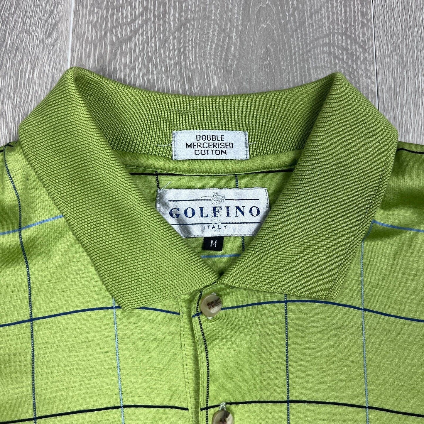 Golfino Italy Mens Green Golfing Polo Shirt Size M