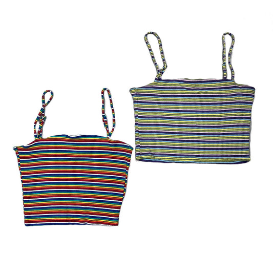 Factories Womens Striped Ribbed Tank Tops Size Small (2 Tops)