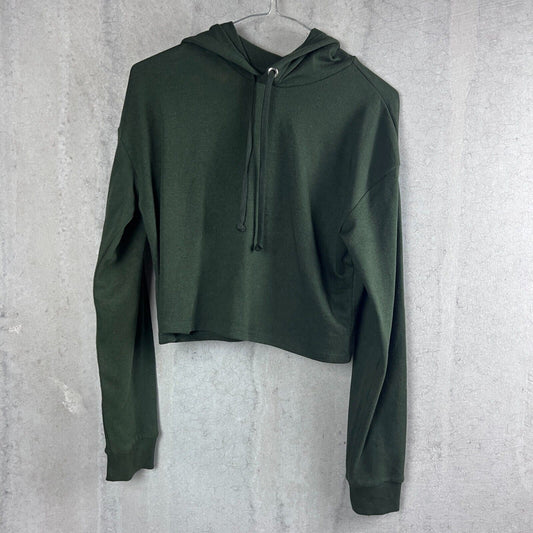 Divided by H&M Womens Green Cropped Pullover Hoodie Size XS