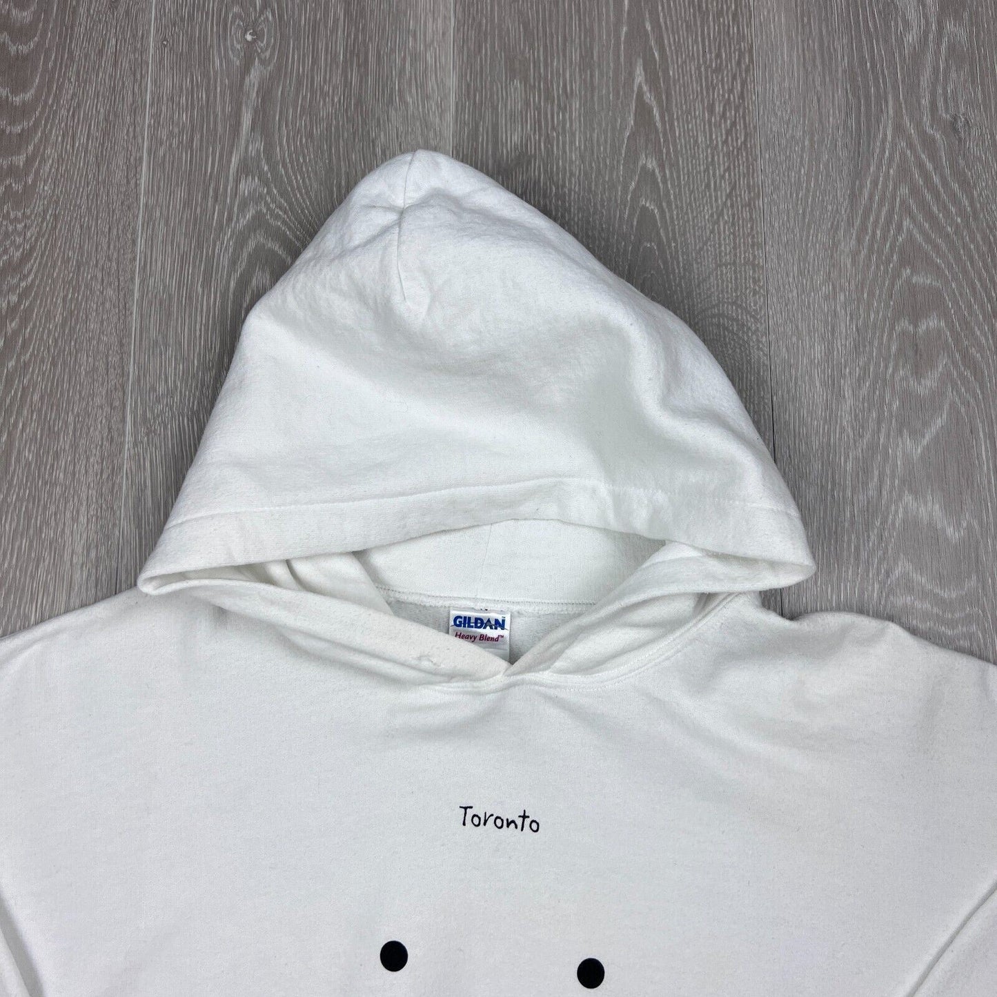 Unisex Toronto, Canada Polar Bear Print White Pullover Hoodie Size Medium