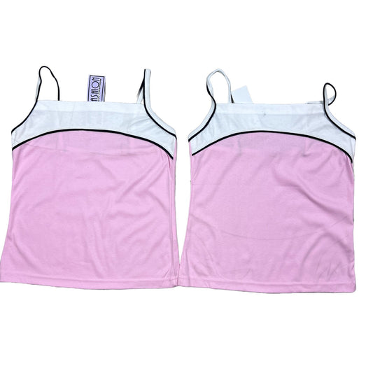 MLS Fashion Womens Pink & White Tank Top Size Small 2-Pack (New)