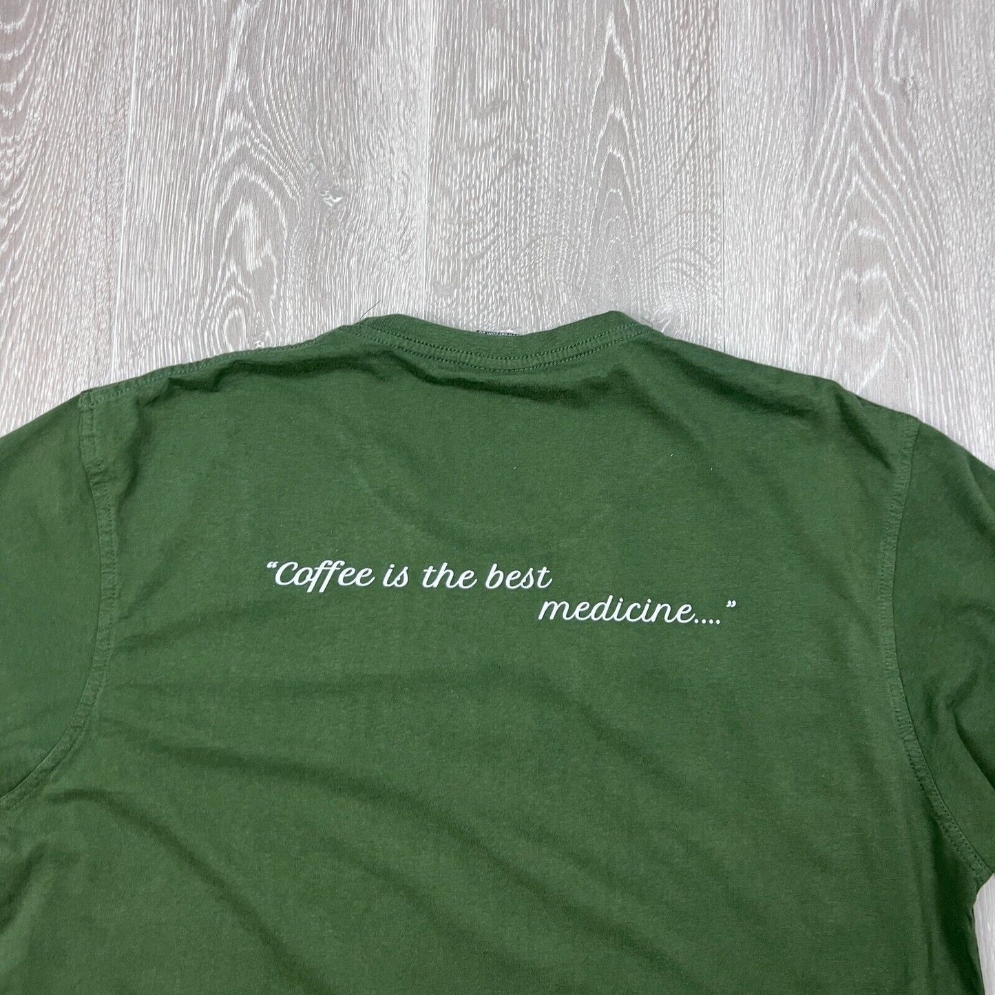 Fact Cap Big Coffee Expresso Me Mens Green T-Shirt Size Large