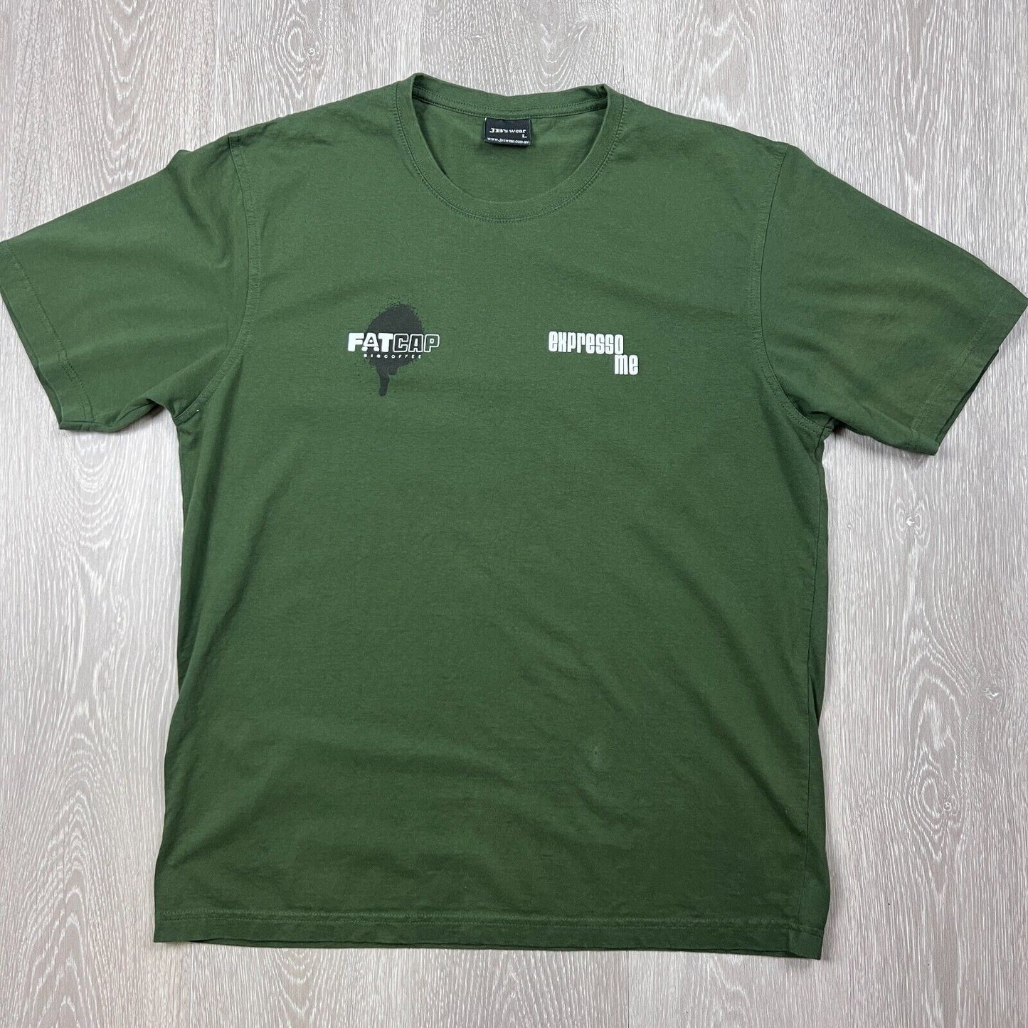 Fact Cap Big Coffee Expresso Me Mens Green T-Shirt Size Large