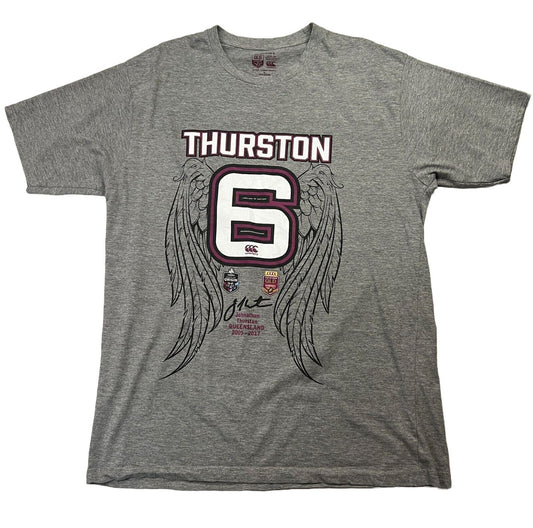 Canterbury QLD Maroons State of Origin Johnathan Thurston Mens Grey T-Shirt XL