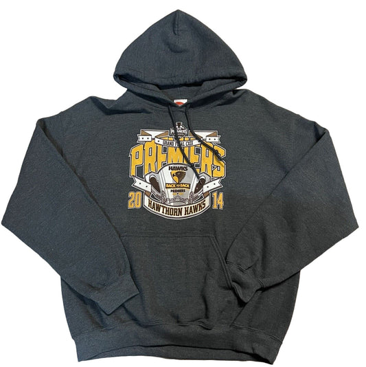 AFL Hawthorn Hawks 2014 Back 2 Back Premiers Mens Pullover Hoodie Size Large