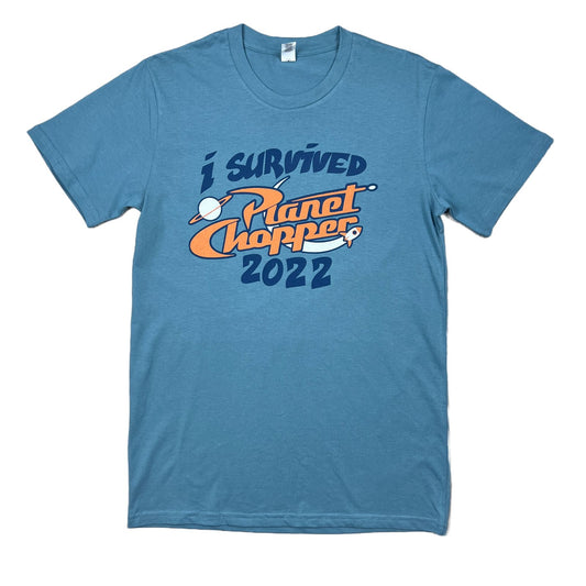 I Survived Planet Chopper Mens Blue T-Shirt Size Small