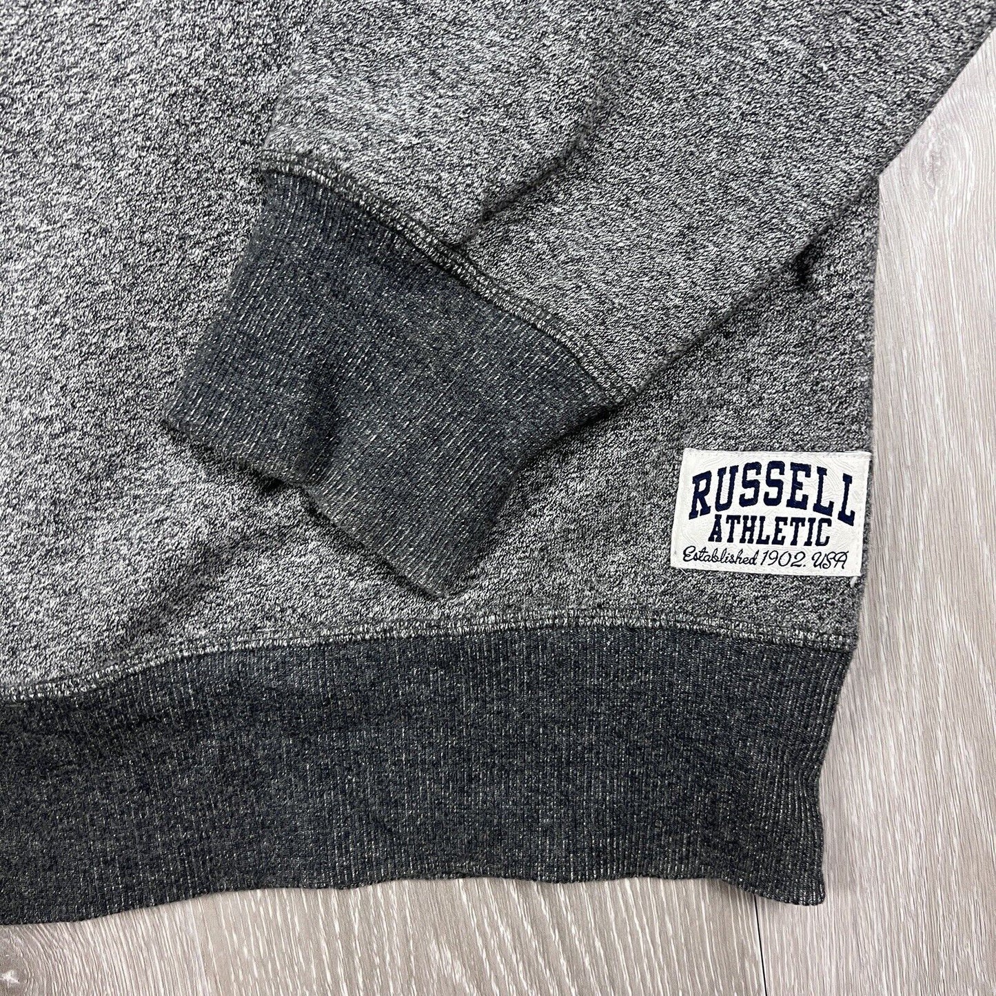 Russell Athletic Mens Grey Crew Neck Embroidered Jumper Size M