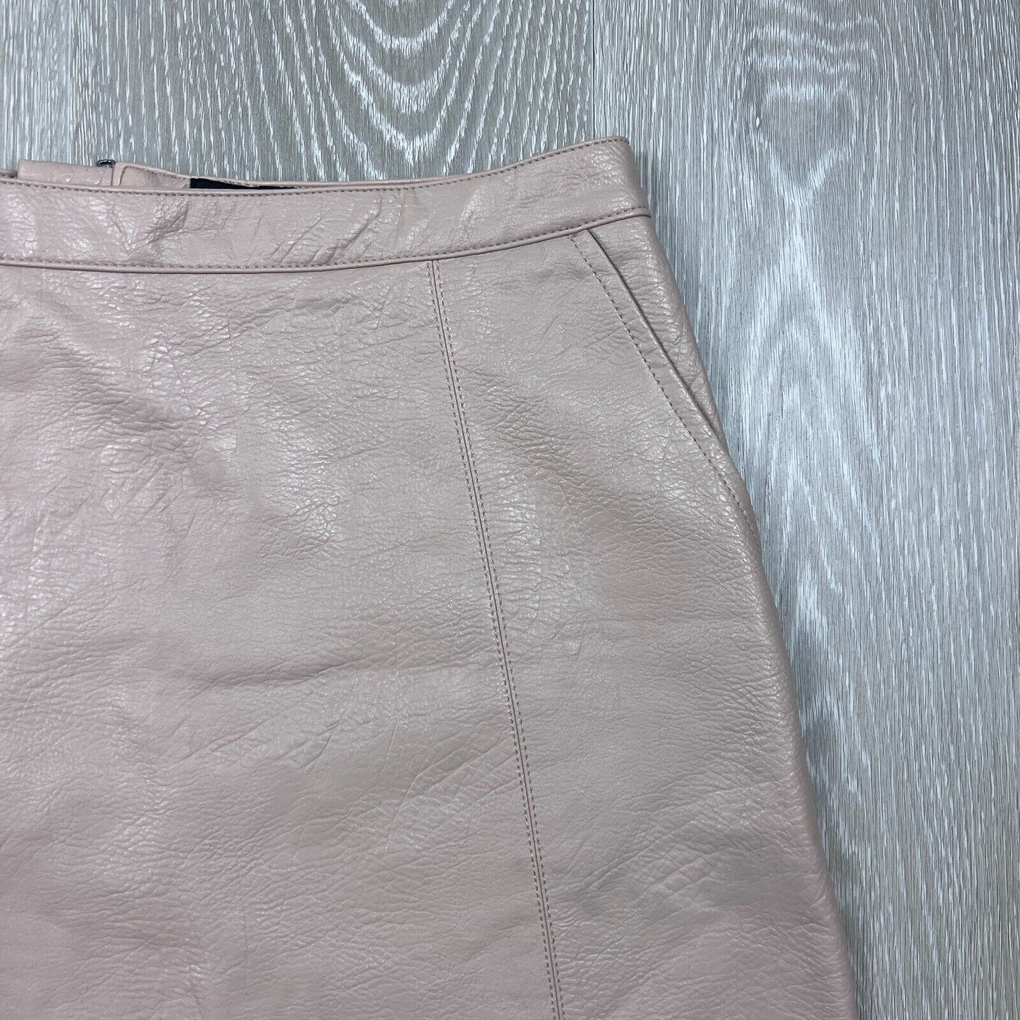 Dotti Faux Leather Beige Skirt Size 8