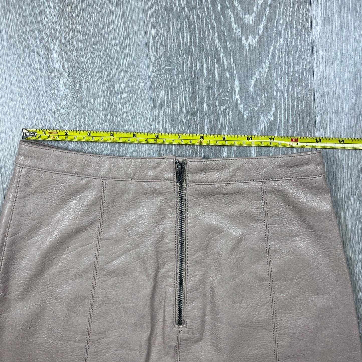 Dotti Faux Leather Beige Skirt Size 8