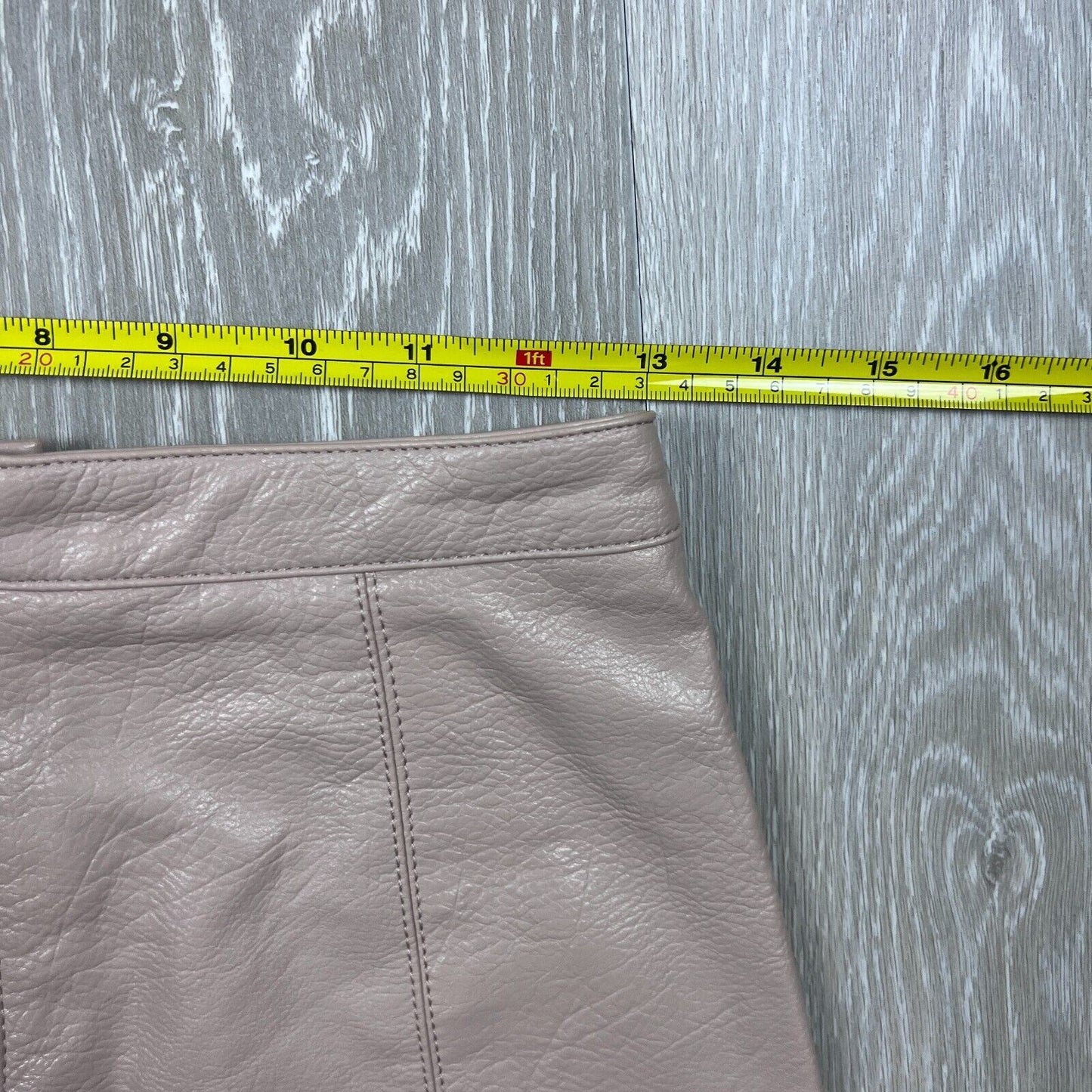 Dotti Faux Leather Beige Skirt Size 8