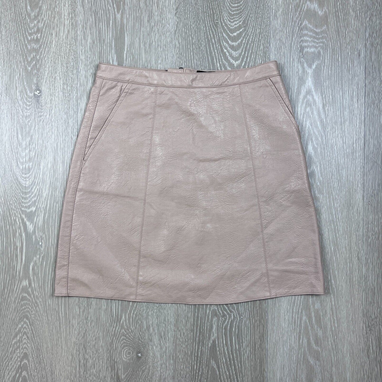 Dotti Faux Leather Beige Skirt Size 8